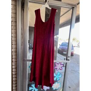 90's red sparkly high low dress size med